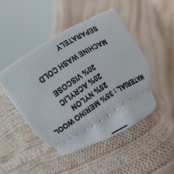 Elegant Beige Wool Blend Button-Up Women's Cardigan - Picture 6 of 7